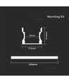 Monteringssæt med diffuser - LED-Strip, PCB, 20mm, Overflade, 2000x17.2x14.44mm, Hvid