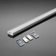 2m hvid aluprofil sæt - LED-strip profil, overflademontering, 200x2,35x1,04cm