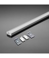 2m hvid aluprofil sæt - LED-strip profil, overflademontering, 200x2,35x1,04cm