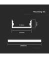 2m hvid aluprofil sæt - LED-strip profil, overflademontering, 200x2,35x1,04cm