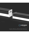 40W LED Lineær Lys - 4000K, sort hus