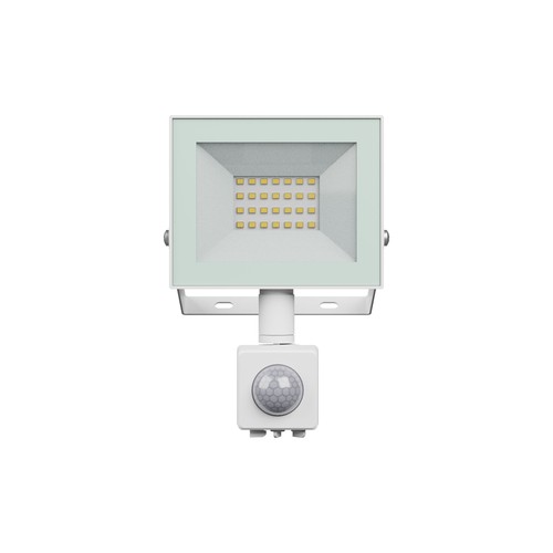 Noctis Lux 4 projektør 20W - Neutral hvid, 230V, IP44, 116x174x53mm, hvid, PIR sensor