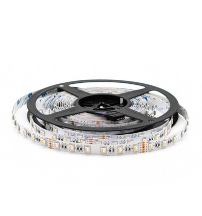 5 meter 12W/m RGB+WW LED strip - 24V DC, IP20, 60 LED pr. meter