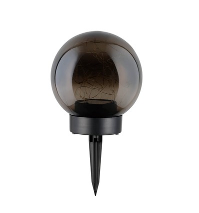 Outlet: Solcelle LED Kugle Lampe Ø15, IP44 Med Lyskæde - Røgfarvet