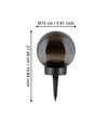 Outlet: Solcelle LED Kugle Lampe Ø15, IP44 Med Lyskæde - Røgfarvet
