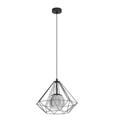 Outlet: EGLO Vernham Pendel Lampe Til E27 Ø44,5 i Sort/Røget glas