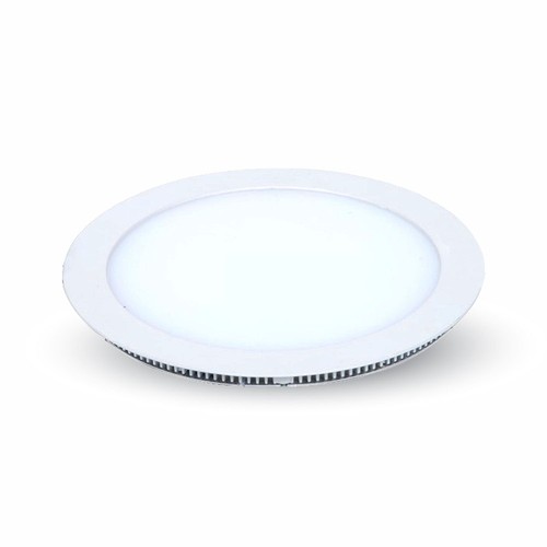 22W Ø24cm LED indbygningspanel - Hul: Ø22 cm, Mål: Ø24 cm, hvid kant, ultra-slim design