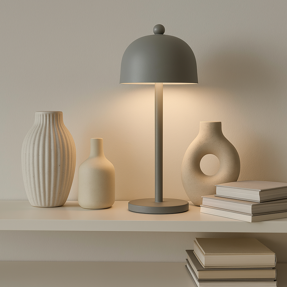 V-Tac Opladelig bordlampe 3i1 - CCT, grå, IP20, touch dæmpbar - Dæmpbar : Dæmper indbygget, Kulør : 3-i-1