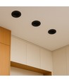 12W Ø8,6cm Blændfri CCT Downlight RA90 - Hul: Ø7,5 cm, Ydre mål: Ø8,6 cm, 3 lyskulører, sort front, Honeycomb