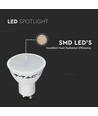 4,5W Spotlight GU10 - Mælket Dæksel, 3000K, 3 stk/pak