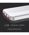 10000mAh Hurtigopladende Powerbank - Hvid