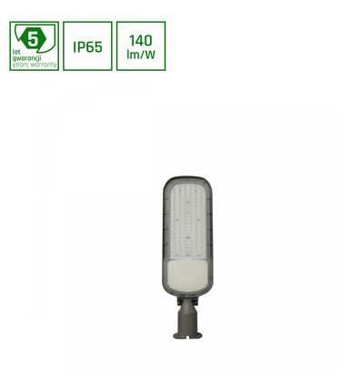 STREETOS 2 100W - Neutral Hvid, 230V, 145/75°, IP65, IK09, 555x172x65mm, Grå, Skumringssensor