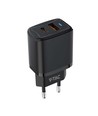 Opladeradapter 20W - 1 PD+1 QC Port, Sort