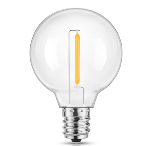 1W LED kronepære - G40, kultråd, klart glas, E14