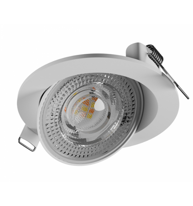 6,5W Ø8,2cm MOBILO LED indbygningsspot - 130lm/W, CCT, 36° justerbar, hvid kant