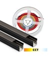 Lys til akustikpanel, 240cm, sort - Komplet sæt med aluprofil og CCT LED strip