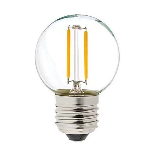 2W LED kronepære - G40, kultråd, klart glas, E27