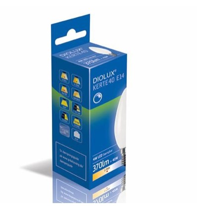 Outlet: DIOLUX S19-D E14 LED Kerte Pære 4W 2700K 370Lm Ra90