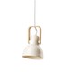 Outlet: Mazo 16PLUS Pendel Lampe Ø12 Til E14 Med Træhank - Opal/Porcelæn