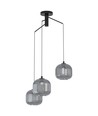 Outlet: EGLO Mantunalle Pendel Lampe Til 3xE27 Klynge i Røget Glas