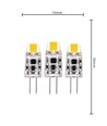 Outlet: Capsule LED G4 LED Pære 12V, 1W i 2700K, Dæmpbar - 3-Pak