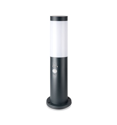 Pullertlampe med PIR-sensor E27 - Rustfrit stålhus (45 cm), Grå, IP44
