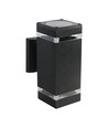 LED væglampe E27 - sort hus, kvadrat, IP44