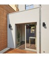 LED væglampe E27 - sort hus, kvadrat, IP44