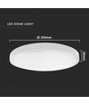 24W LED sensorlampe - Ø29,5cm, IP44, hvid kant, 3000K, indbygget mikrobølgesensor