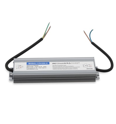 200W strømforsyning - 12V DC, 16,6A, IP67 vandtæt