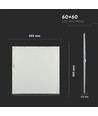60x60 LED Panel, 40W - Højde:12,5mm, 124lm/W, hvid kant