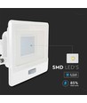 V-Tac 30W LED projektør med sensor, hvid - Samsung LED chip