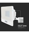 V-Tac 30W LED projektør med sensor, hvid - Samsung LED chip