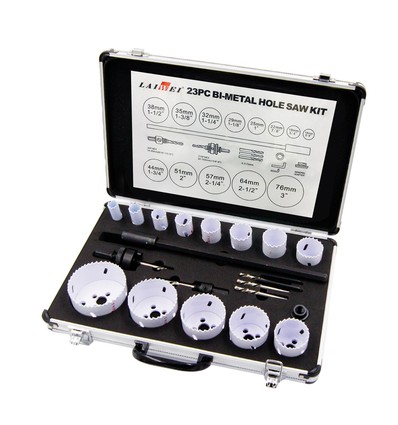 Sæt med 23 stk. kopbor - Ø16-76mm, Aluminium kuffert