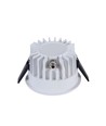 10W Ø8,5cm indbygningsspot Dæmpbar RA99 - IP54, Hul: Ø7,5 cm, Mål: Ø8,5 cm, Hvid kant