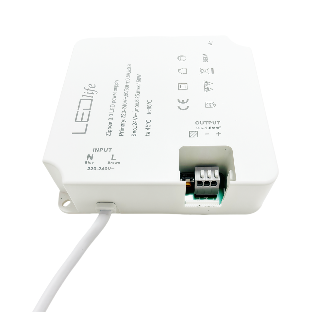 150W / 24V DC Zigbee strømforsyning - 6.25A, IP20 indendørs, Hue kompatibel billede