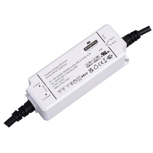 Vandtæt 35W strømforsyning - Snappy, 12V DC, 2,91A, IP67 vandtæt