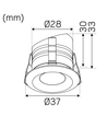 Outlet: Core Outdoor LED Downlight 2,2W IP44 3000K Ra90 i Hvid - Hidealite