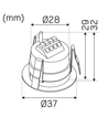 Outlet: Core Outdoor LED Downlight 2,2W IP44 3000K Ra90 i Hvid - Hidealite