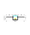 Fleksibel indspartling aluprofil til LED strip - 2 meter