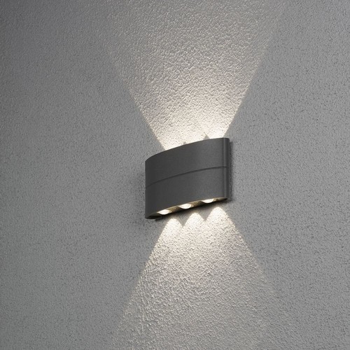 Outlet: Chieri LED Væglampe Udendørs 8W IP54 i Mørkegrå - Konstsmide
