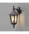 Outlet: Firenze Udendørs Væglampe (Ned) Med E27, IP44 i Sort - Konstsmide