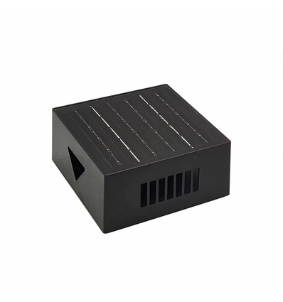 Solcelle væglampe - IP54, sort, roterbar, firkantet, skumringssensor