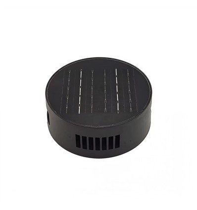 Solcelle væglampe - IP54, rund, sort, roterbar, skumringssensor