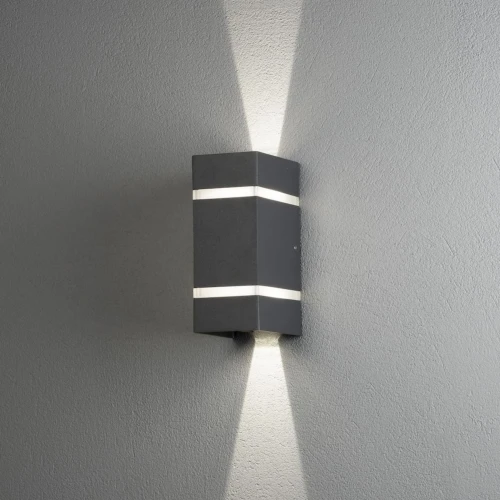 Outlet: Cremona LED Væglampe udendørs 6W IP54 i Antracit - Konstsmide