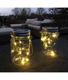 Glas Med Solcelle LED Lyskæde (Bordlampe) IP44 i Klar - 2-Pak