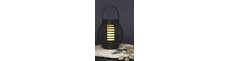 LED Solcelle Flamme Fakkel Bordlampe, IP44 i Sort