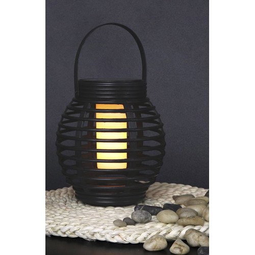 LED Solcelle Flamme Fakkel Bordlampe, IP44 i Sort