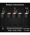 SH Genopladelig CCT LED Bordlampe i Sort (2000K/2700K/4000K)