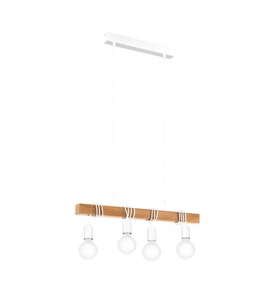 Outlet: EGLO Townshend 4 Pendel Med E27 i Hvid/Træ